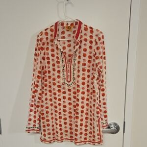 Tory Burch Red Hedgehog Tunic